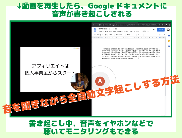 自分でも音声を確認しながら Googleドキュメントを使って音声を自動で文字起こしする方法 Mac オオサカンスペース 大阪の本町にあるコワーキングスペース